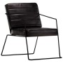 Sillón de cuero auténtico negro de vidaXL, Sillones - Ref: Foro24-284413, Precio: 198,16 €, Descuento: %