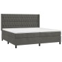 Box spring bed with mattress and LED dark gray velvet 200x200 cm by vidaXL, Beds and slatted bases - Ref: Foro24-3139764, Pri...