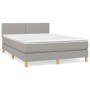 Cama box spring con colchón tela gris claro 140x200 cm de vidaXL, Camas y somieres - Ref: Foro24-3140537, Precio: 435,54 €, D...