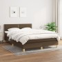 Cama box spring con colchón tela marrón oscuro 140x200 cm de vidaXL, Camas y somieres - Ref: Foro24-3140540, Precio: 419,63 €...