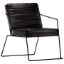 Sillón de cuero auténtico negro de vidaXL, Sillones - Ref: Foro24-284413, Precio: 198,16 €, Descuento: %