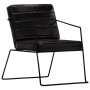 Sillón de cuero auténtico negro de vidaXL, Sillones - Ref: Foro24-284413, Precio: 198,16 €, Descuento: %