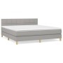 Cama box spring con colchón tela gris claro 160x200 cm de vidaXL, Camas y somieres - Ref: Foro24-3140625, Precio: 483,52 €, D...