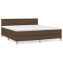 Cama box spring con colchón tela marrón oscuro 180x200 cm de vidaXL, Camas y somieres - Ref: Foro24-3140636, Precio: 533,91 €...