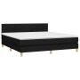 Box spring bed with black fabric mattress 160x200 cm by vidaXL, Beds and slatted bases - Ref: Foro24-3140627, Price: 485,15 €...