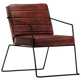 Sillón de cuero auténtico marrón oscuro de vidaXL, Sillones - Ref: Foro24-284412, Precio: 234,99 €, Descuento: %