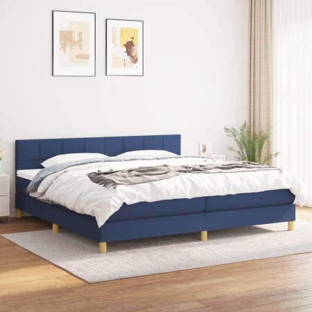 Boxspringbett mit blauer Stoffmatratze 200x200 cm von vidaXL, Betten und Lattenroste - Ref: Foro24-3140647, Preis: 634,10 €, ...