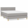 Box spring bed with light gray fabric mattress 140x200 cm by vidaXL, Beds and slatted bases - Ref: Foro24-3140697, Price: 427...