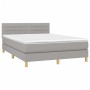 Box spring bed with light gray fabric mattress 140x200 cm by vidaXL, Beds and slatted bases - Ref: Foro24-3140697, Price: 427...