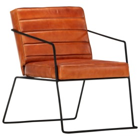 Sillón de cuero auténtico marrón canela de vidaXL, Sillones - Ref: Foro24-284411, Precio: 190,99 €, Descuento: %