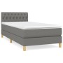 Cama box spring con colchón tela gris oscuro 90x200 cm de vidaXL, Camas y somieres - Ref: Foro24-3140826, Precio: 299,95 €, D...