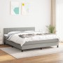 Cama box spring con colchón tela gris claro 180x200 cm de vidaXL, Camas y somieres - Ref: Foro24-3140233, Precio: 539,99 €, D...