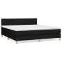 Box spring bed with black fabric mattress 160x200 cm by vidaXL, Beds and slatted bases - Ref: Foro24-3140787, Price: 486,00 €...