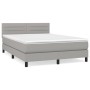 Box spring bed with light gray fabric mattress 140x200 cm by vidaXL, Beds and slatted bases - Ref: Foro24-3140137, Price: 435...