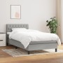 Box spring bed with light gray fabric mattress 100x200 cm by vidaXL, Beds and slatted bases - Ref: Foro24-3140273, Price: 331...