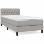 Cama box spring con colchón tela gris claro 100x200 cm de vidaXL, Camas y somieres - Ref: Foro24-3140273, Precio: 321,35 €, D...