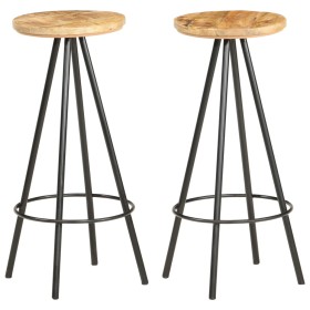 Kitchen stools 2 units rough mango wood by vidaXL, Kitchen stools - Ref: Foro24-286614, Price: 152,57 €, Discount: %