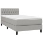 Cama box spring con colchón tela gris claro 100x200 cm de vidaXL, Camas y somieres - Ref: Foro24-3140273, Precio: 321,35 €, D...