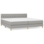 Box spring bed with light gray fabric mattress 200x200 cm by vidaXL, Beds and slatted bases - Ref: Foro24-3140881, Price: 571...