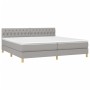 Cama box spring con colchón tela gris claro 200x200 cm de vidaXL, Camas y somieres - Ref: Foro24-3140881, Precio: 571,59 €, D...