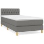 Cama box spring con colchón tela gris oscuro 90x190 cm de vidaXL, Camas y somieres - Ref: Foro24-3140818, Precio: 311,31 €, D...