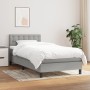 Cama box spring con colchón tela gris claro 100x200 cm de vidaXL, Camas y somieres - Ref: Foro24-3140353, Precio: 308,71 €, D...