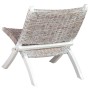 Natural kubu rattan and solid white mahogany wood chair by vidaXL, Armchairs - Ref: Foro24-285800, Price: 138,24 €, Discount: %