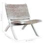 Natural kubu rattan and solid white mahogany wood chair by vidaXL, Armchairs - Ref: Foro24-285800, Price: 138,24 €, Discount: %