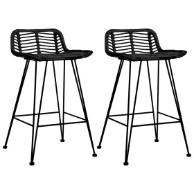 Kitchen stools 2 units black rattan by vidaXL, Kitchen stools - Ref: Foro24-285233, Price: 265,16 €, Discount: %