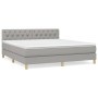 Cama box spring con colchón tela gris claro 160x200 cm de vidaXL, Camas y somieres - Ref: Foro24-3140865, Precio: 500,89 €, D...