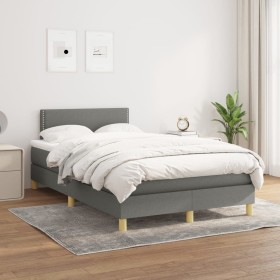 Cama box spring con colchón tela gris oscuro 120x200 cm de vidaXL, Camas y somieres - Ref: Foro24-3140522, Precio: 353,49 €, ...