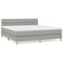 Box spring bed with light gray fabric mattress 180x200 cm by vidaXL, Beds and slatted bases - Ref: Foro24-3140873, Price: 559...