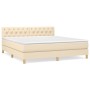 Boxspringbett mit cremefarbener Stoffmatratze 160x200 cm von vidaXL, Betten und Lattenroste - Ref: Foro24-3140870, Preis: 523...