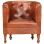 Brown genuine leather cube design armchair by vidaXL, Armchairs - Ref: Foro24-286592, Price: 198,88 €, Discount: %