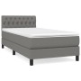 Cama box spring con colchón tela gris oscuro 90x190 cm de vidaXL, Camas y somieres - Ref: Foro24-3140258, Precio: 315,68 €, D...