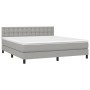 Cama box spring con colchón tela gris claro 180x200 cm de vidaXL, Camas y somieres - Ref: Foro24-3140393, Precio: 547,46 €, D...