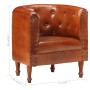 Brown genuine leather cube design armchair by vidaXL, Armchairs - Ref: Foro24-286592, Price: 198,88 €, Discount: %