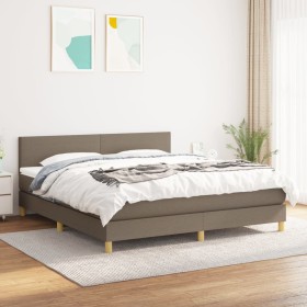 Box spring bed with taupe gray fabric mattress 160x200 cm by vidaXL, Beds and slatted bases - Ref: Foro24-3140469, Price: 514...