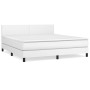 Box spring bed with white synthetic leather mattress 180x200 cm by vidaXL, Beds and slatted bases - Ref: Foro24-3141018, Pric...