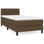 Cama box spring con colchón tela marrón oscuro 90x200 cm de vidaXL, Camas y somieres - Ref: Foro24-3140268, Precio: 318,24 €,...