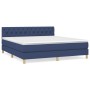 Box spring bed with blue fabric mattress 160x200 cm by vidaXL, Beds and slatted bases - Ref: Foro24-3140871, Price: 491,11 €,...