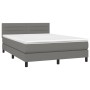 Cama box spring con colchón tela gris oscuro 140x190 cm de vidaXL, Camas y somieres - Ref: Foro24-3140130, Precio: 425,42 €, ...