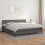 Cama box spring con colchón cuero sintético gris 200x200 cm de vidaXL, Camas y somieres - Ref: Foro24-3141027, Precio: 585,46...