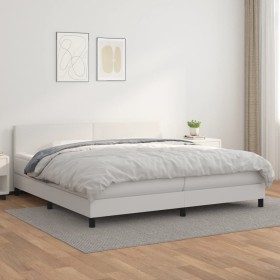 Box spring bed with white synthetic leather mattress 200x200 cm by vidaXL, Beds and slatted bases - Ref: Foro24-3141024, Pric...