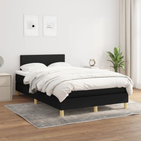 Cama box spring con colchón tela negro 120x200 cm de vidaXL, Camas y somieres - Ref: Foro24-3140443, Precio: 355,28 €, Descue...