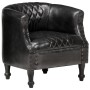 Black genuine leather cube design armchair 62x58x65 cm by vidaXL, Armchairs - Ref: Foro24-286944, Price: 298,99 €, Discount: %