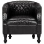 Black genuine leather cube design armchair 62x58x65 cm by vidaXL, Armchairs - Ref: Foro24-286944, Price: 298,99 €, Discount: %