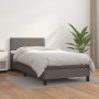 Box spring bed with gray synthetic leather mattress 100x200 cm by vidaXL, Beds and slatted bases - Ref: Foro24-3141051, Price...