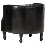 Black genuine leather cube design armchair 62x58x65 cm by vidaXL, Armchairs - Ref: Foro24-286944, Price: 298,99 €, Discount: %