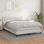 Cama box spring con colchón cuero sintético blanco 140x200cm de vidaXL, Camas y somieres - Ref: Foro24-3141126, Precio: 441,0...